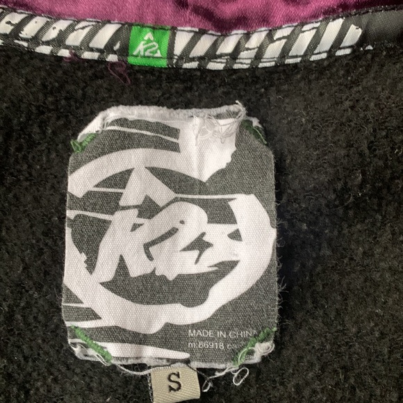 K2 black graphic ladies full zip HOODIE vintage - Picture 3 of 7